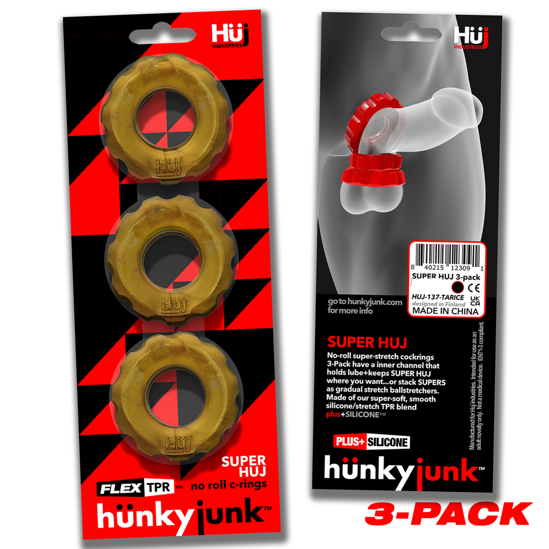 Super Huj - 3-pack Stretchy Cockrings - Bronze Metallic 2