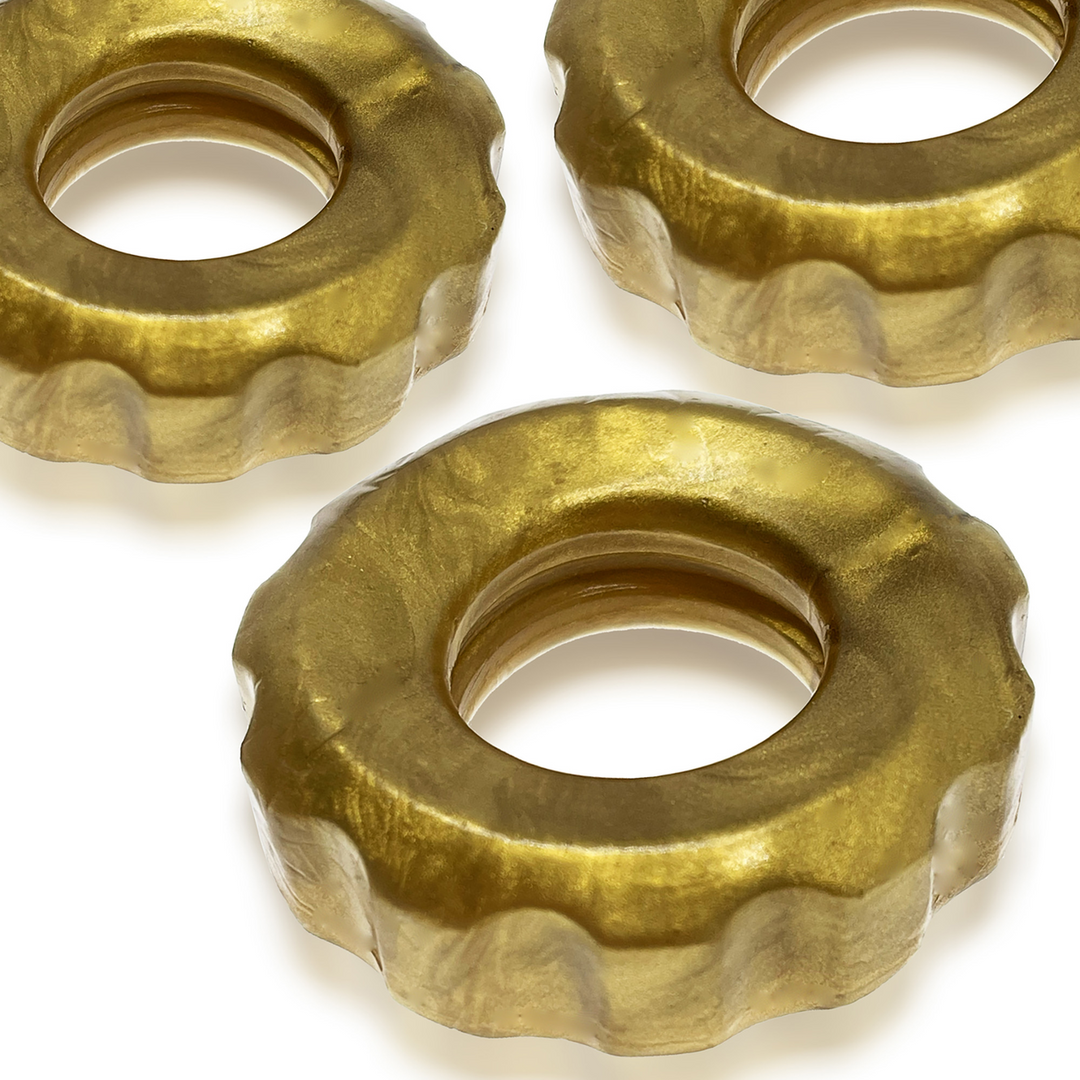 Super Huj - 3-pack Stretchy Cockrings - Bronze Metallic 3