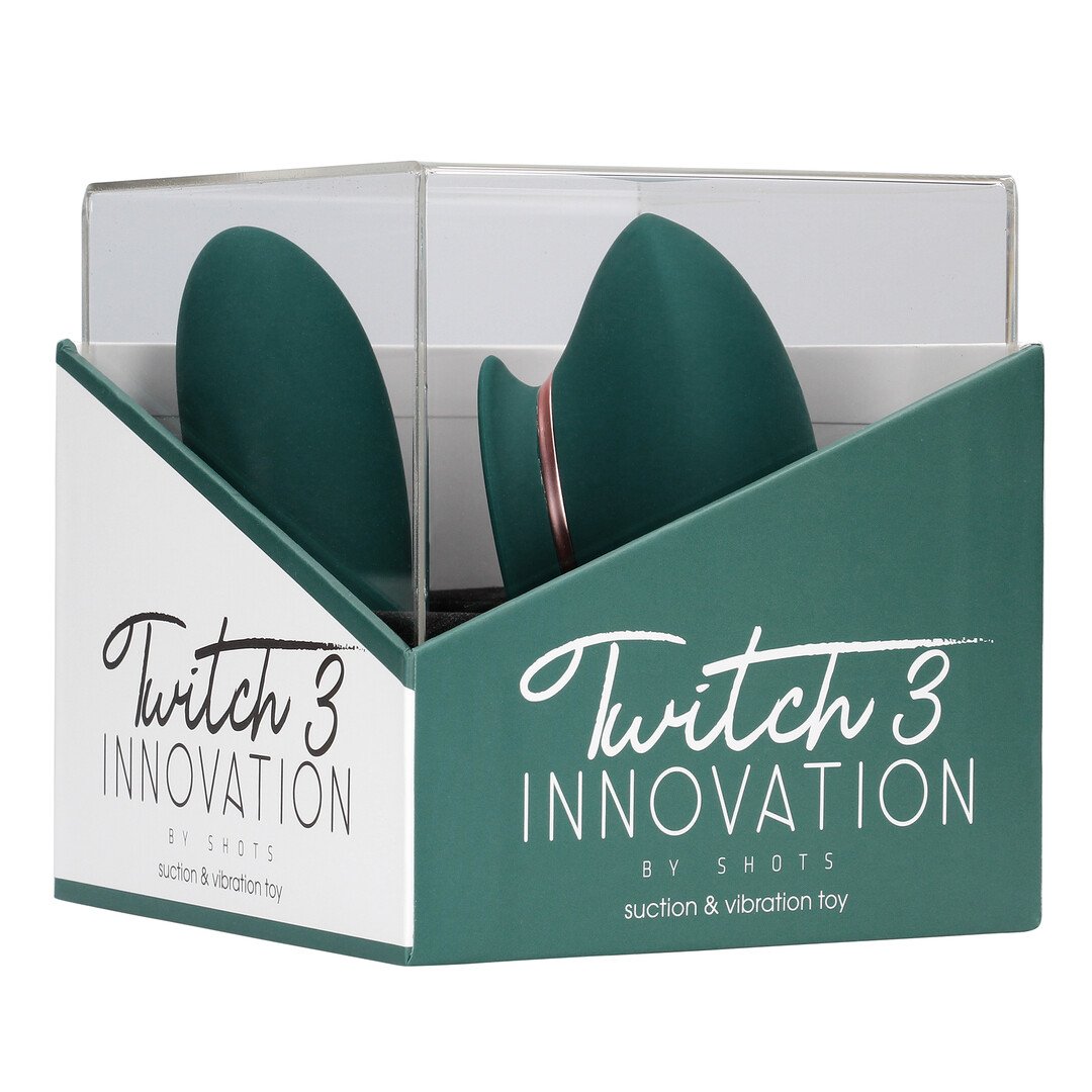 Twitch 3 - Rechargeable Vibrator and Suction - Forest Green 2