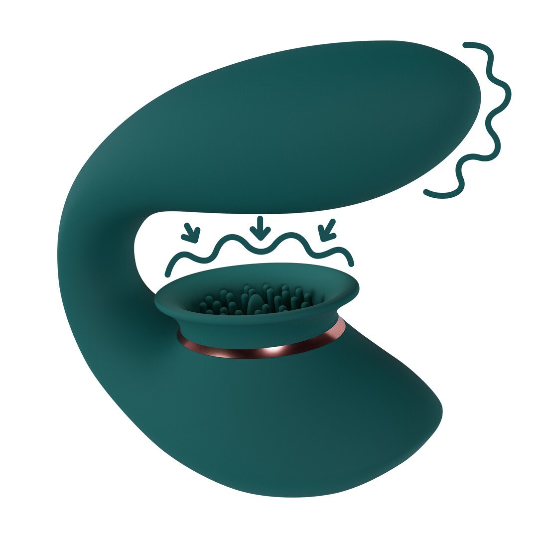 Twitch 3 - Rechargeable Vibrator and Suction - Forest Green 1