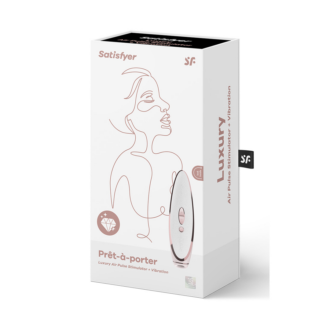 Prêt-á-Porter - Luxury Air Pulse Stimulator and Vibration - White/Rose Gold 2