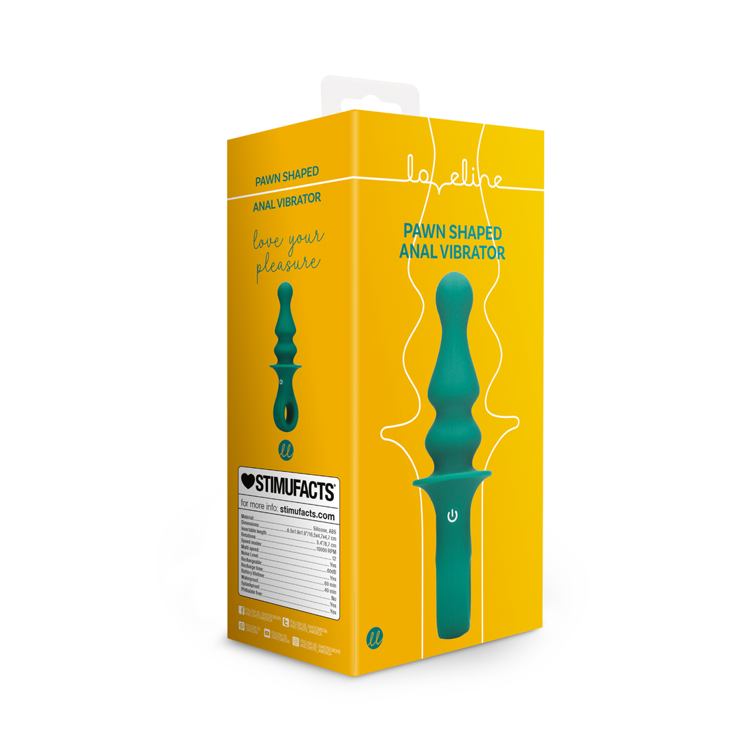 Pawn Shaped Anal Vibrator - Peacock Plume 2