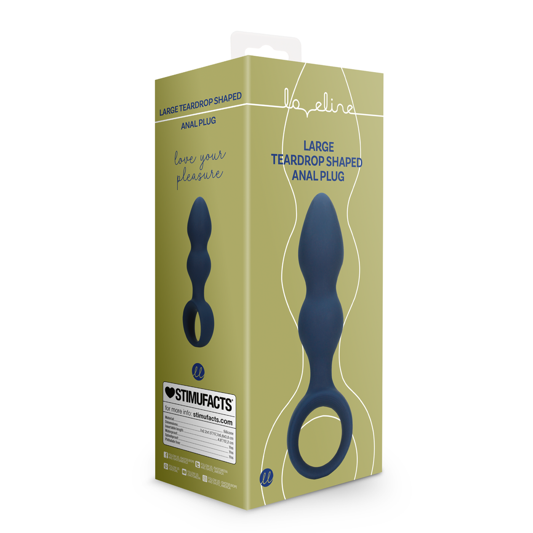 Teardrop Shaped Anal Plug - Large - Baltic Blue 2