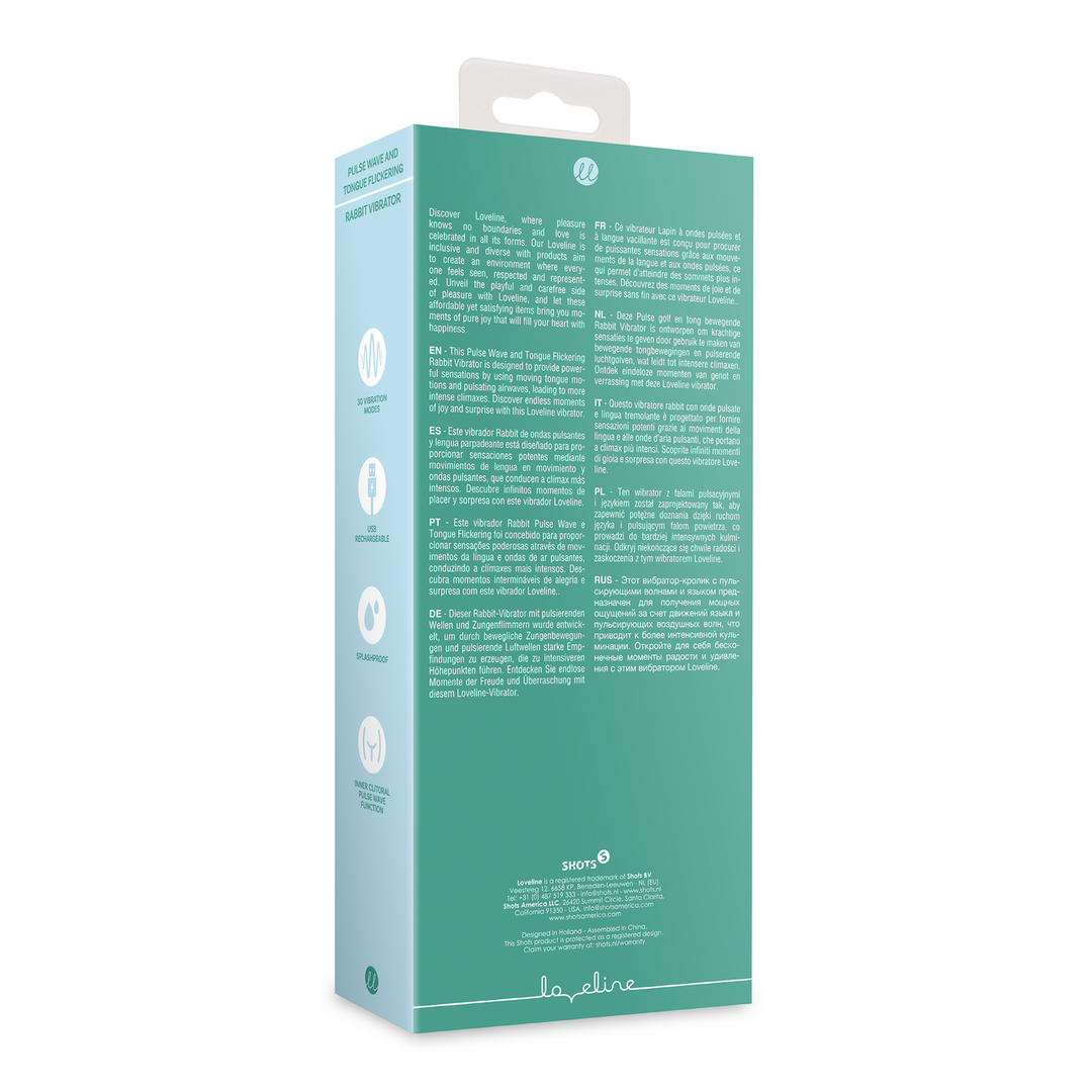 Pulse Wave and Tongue Flickering Rabbit Vibrator - Blue Grass 3