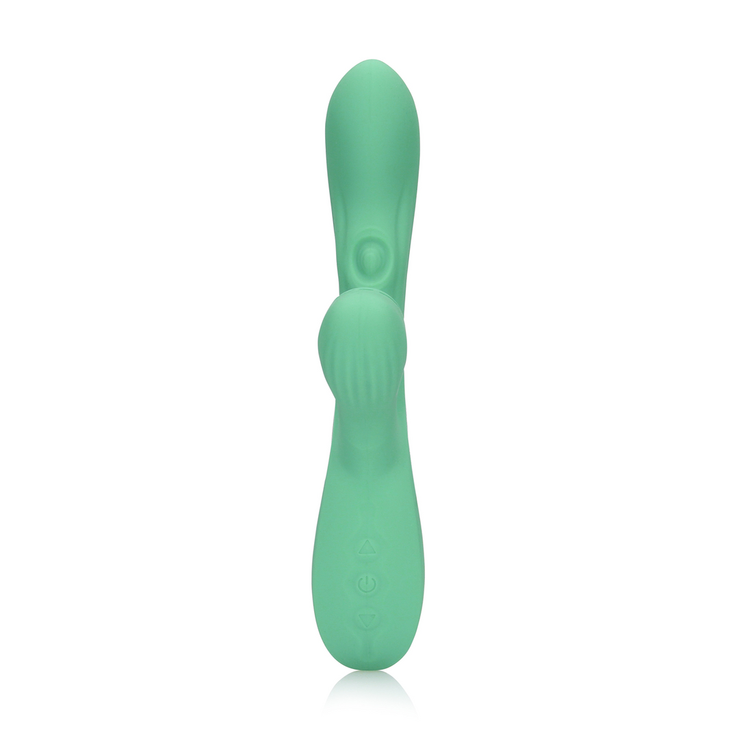 Pulse Wave and Tongue Flickering Rabbit Vibrator - Blue Grass 5