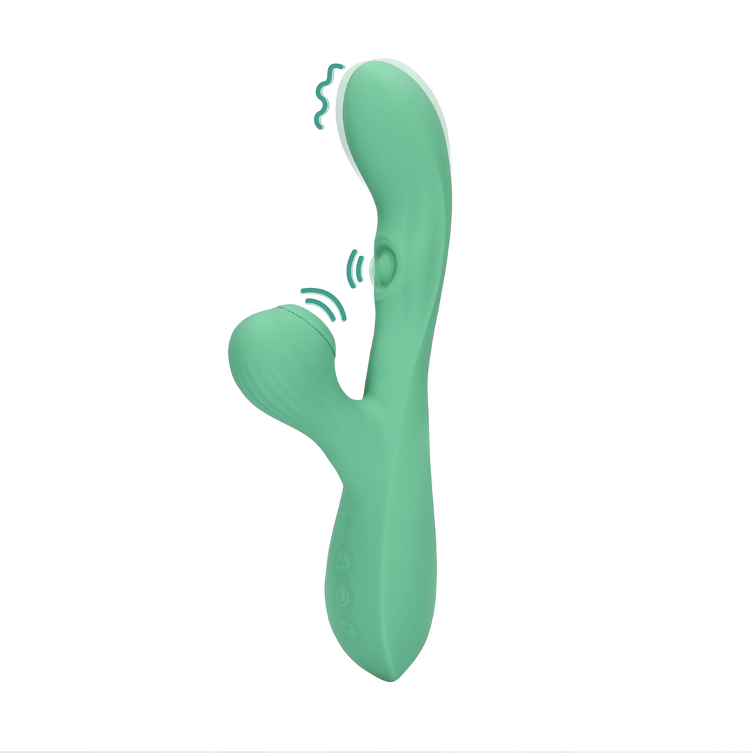 Pulse Wave and Tongue Flickering Rabbit Vibrator - Blue Grass 1