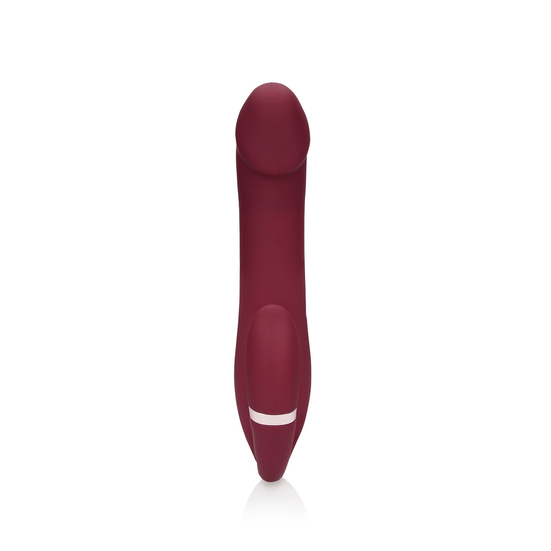 Bendable Vibrating Strapless Strap-on - Merlot Grape 5