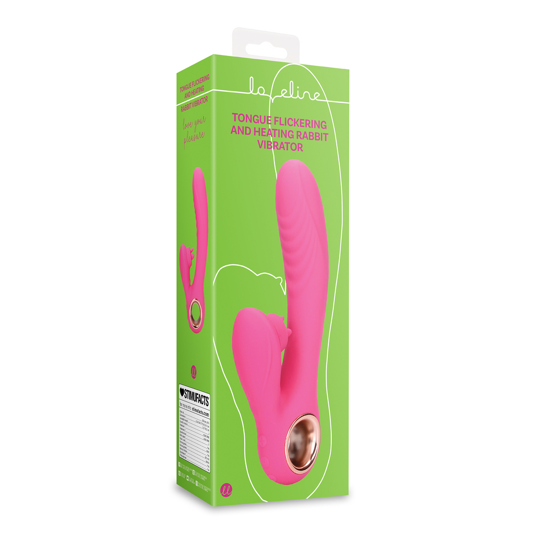 Tongue Flickering and Heating Rabbit Vibrator - Exuberant Pink 2