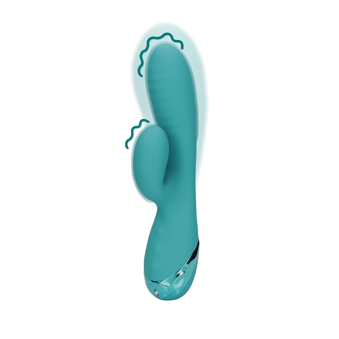 Inflatable Rabbit Vibrator - Peacock Blue 1
