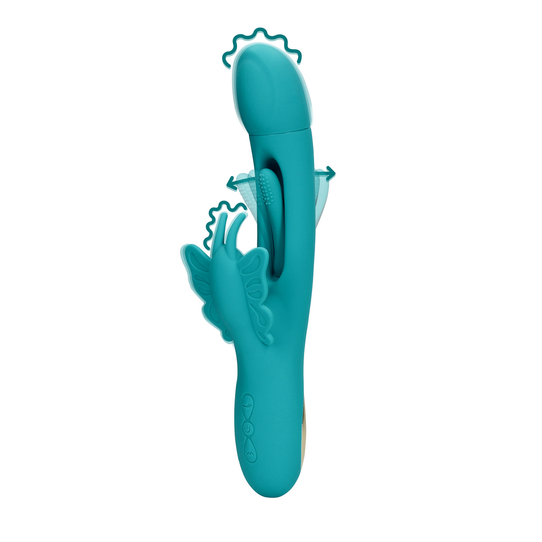 Flapping G-Spot Butterfly Vibrator - Peacock Blue 1