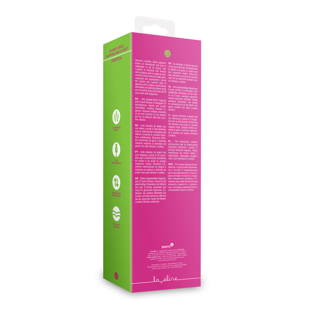 Double-Sided Flapping and G-Spot Vibrator - Exuberant Pink 3
