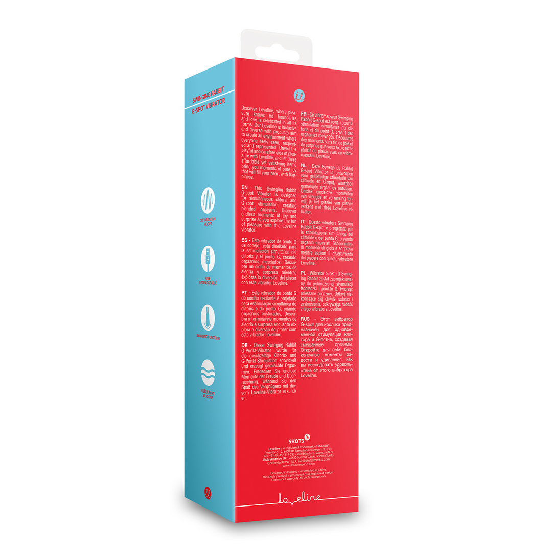 Swinging Rabbit G-Spot Vibrator - Brighto Red 3