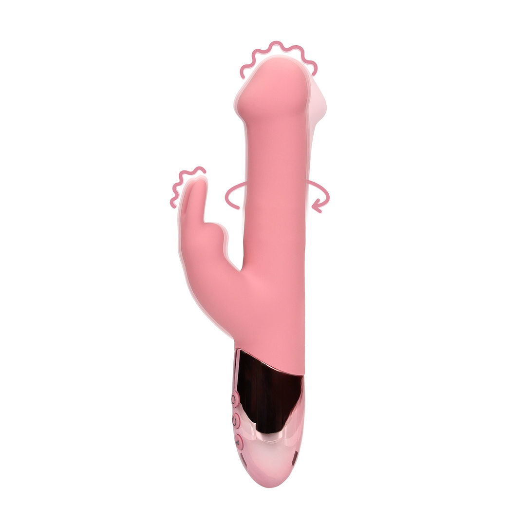 Rotating Beads Rabbit Vibrator - Pink Arabesque 1
