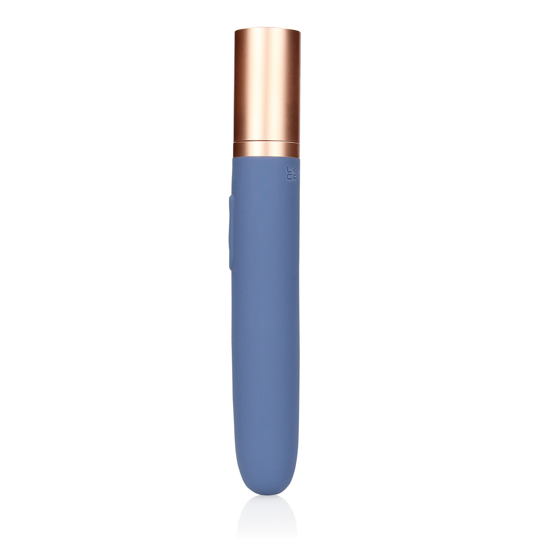 Travel Vibrator with Lube Compartment and Pump - Blue Horizon 6