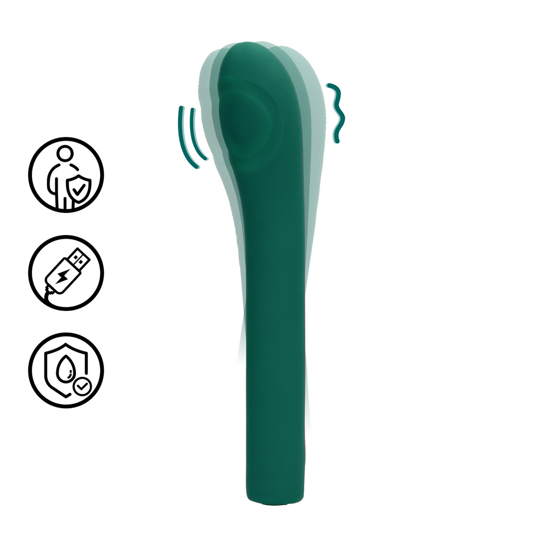 Pulse Wave G-Spot Vibrator - Green Crystal 1