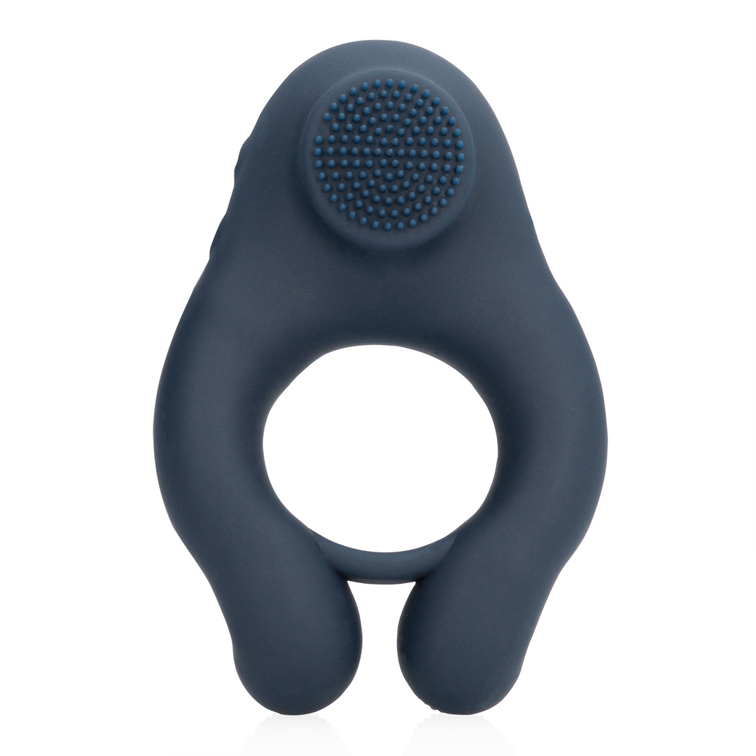 Vibrating Cockring with Clitoris Stimulation - Indigo Blue 4