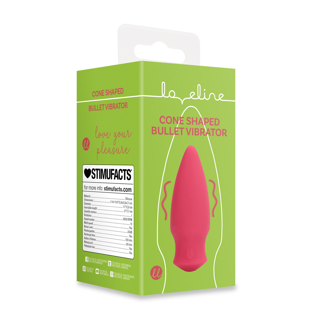 Cone Shaped Bullet Vibrator - Blushing Red 2