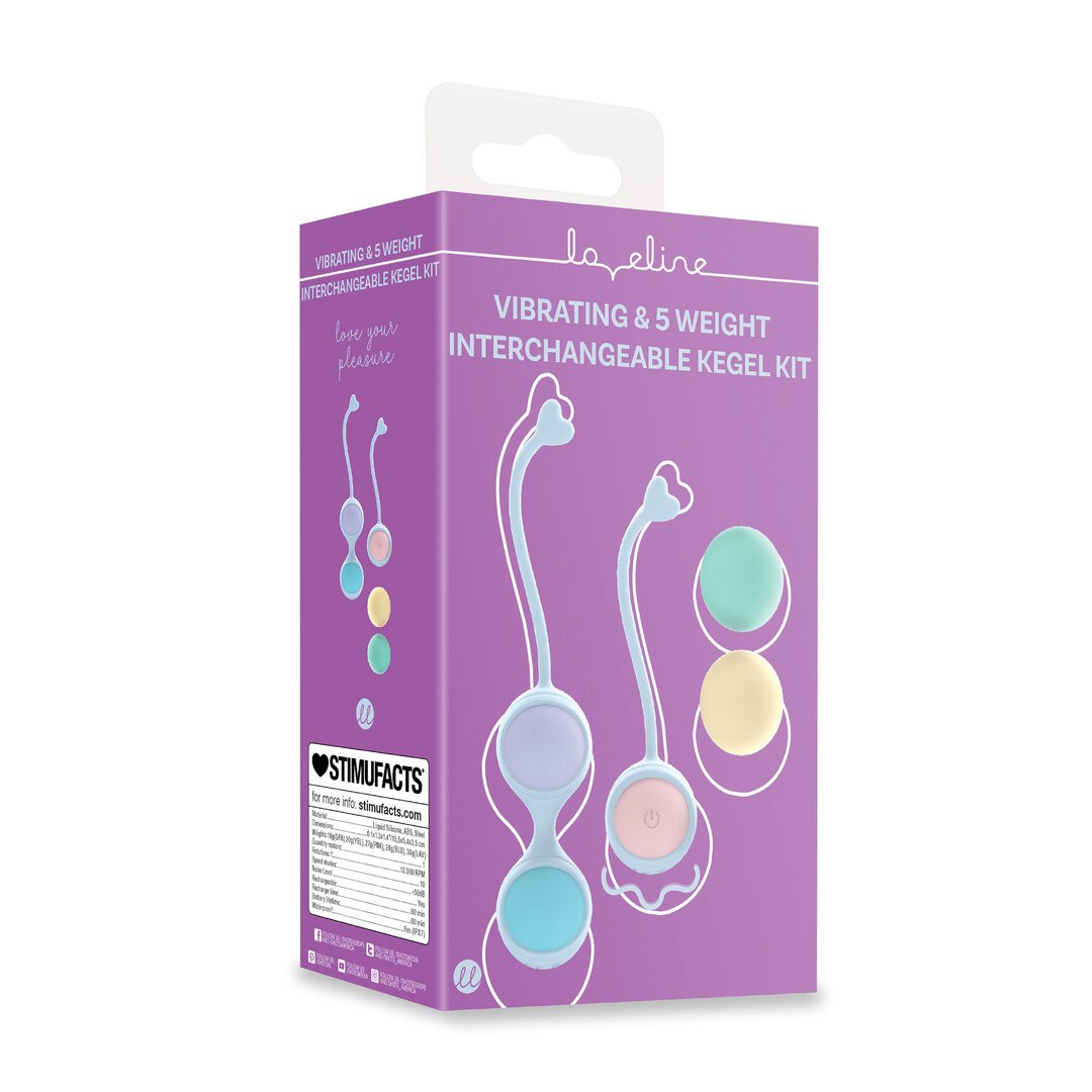 Vibrating and 5 Weight Interchangeable Kegel Kit with Remote Control - Purple 2
