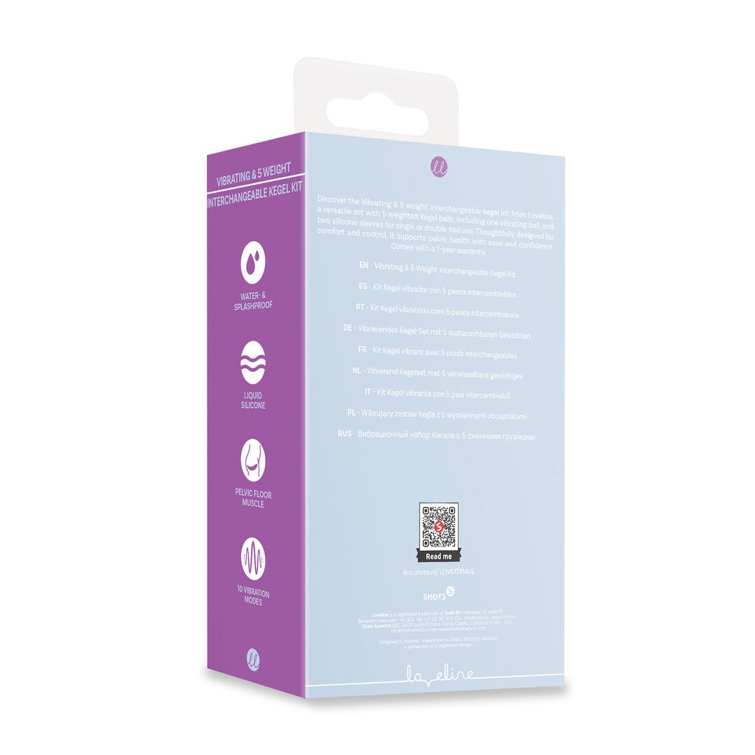 Vibrating and 5 Weight Interchangeable Kegel Kit with Remote Control - Purple 3