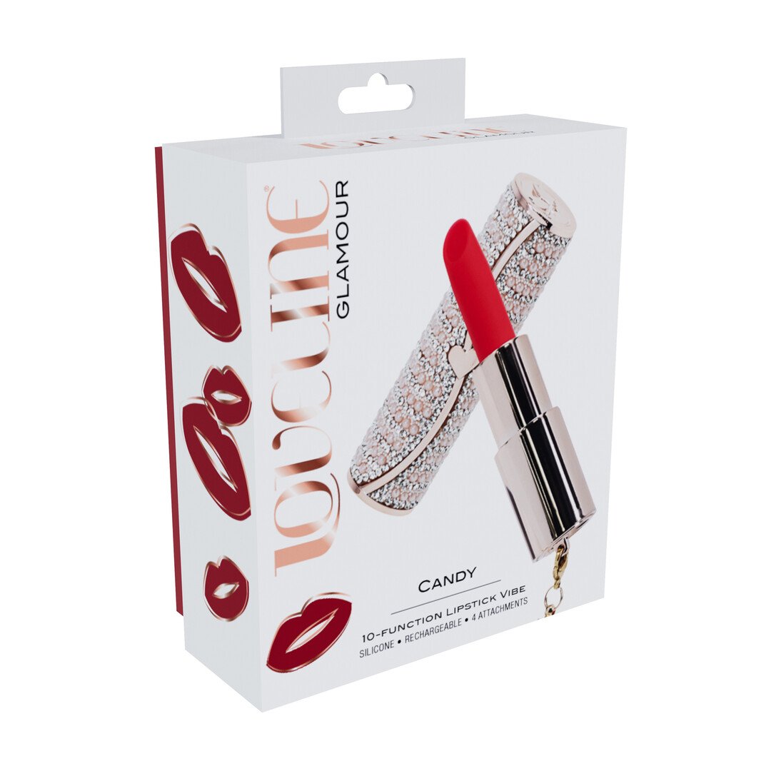 Candy - Lipstick Vibrator with 4 Attachments - Pink 2