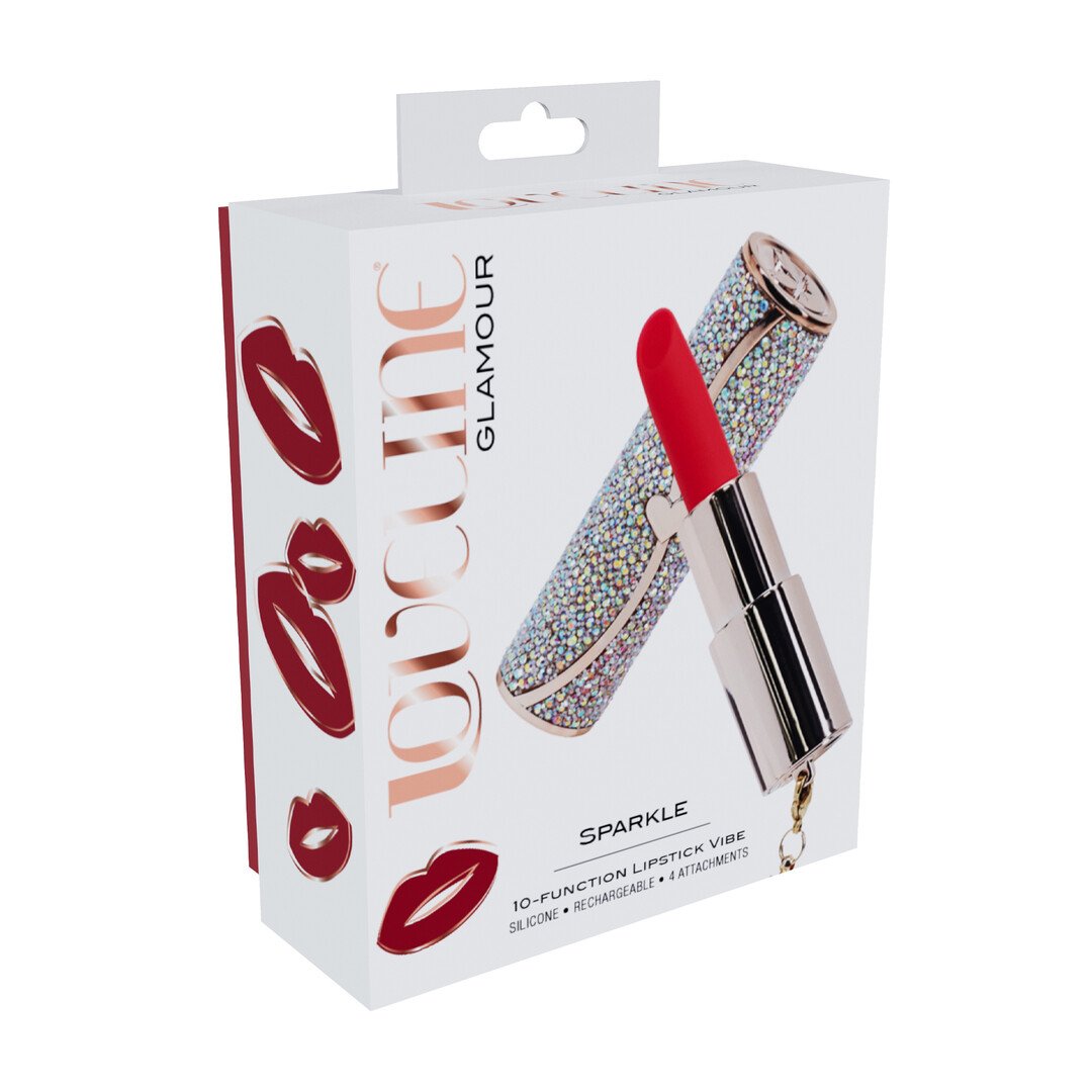 Sparkle - Lipstick Vibrator with 4 Attachments - Iridescent 2
