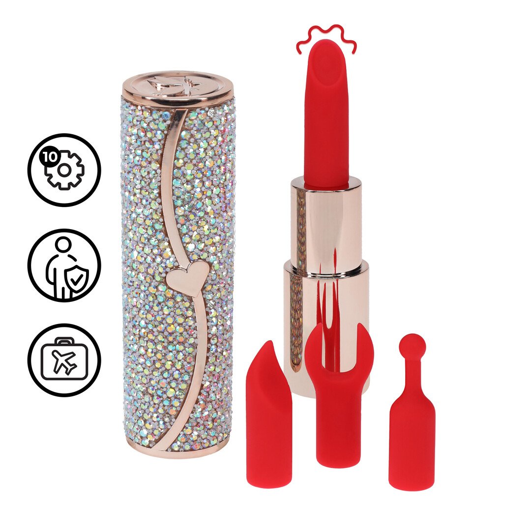 Sparkle - Lipstick Vibrator with 4 Attachments - Iridescent 1