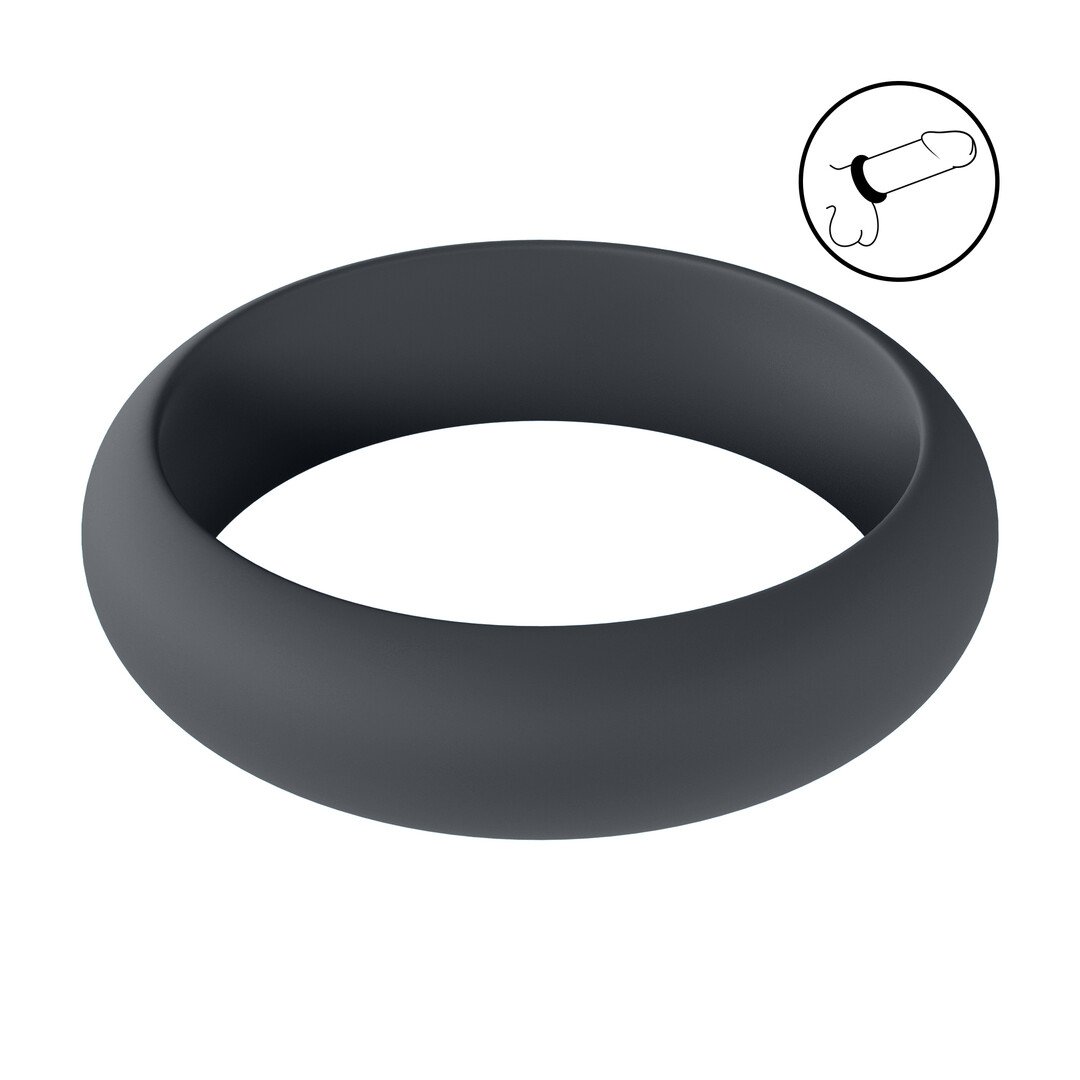 Wide O Silicone Cockring - XL - 50mm - Black 1