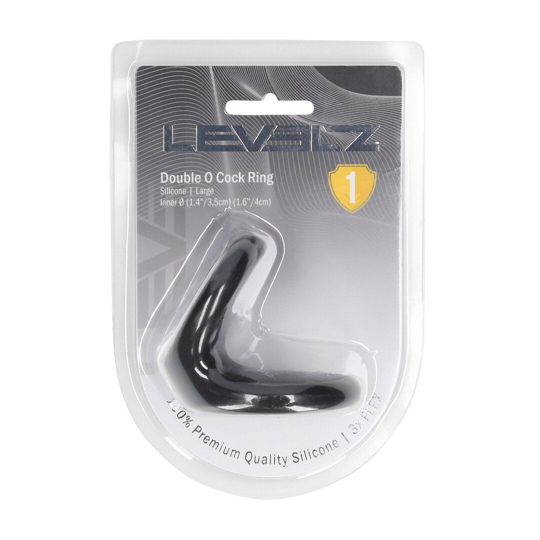 Double O Silicone Cockring - L - Black 2