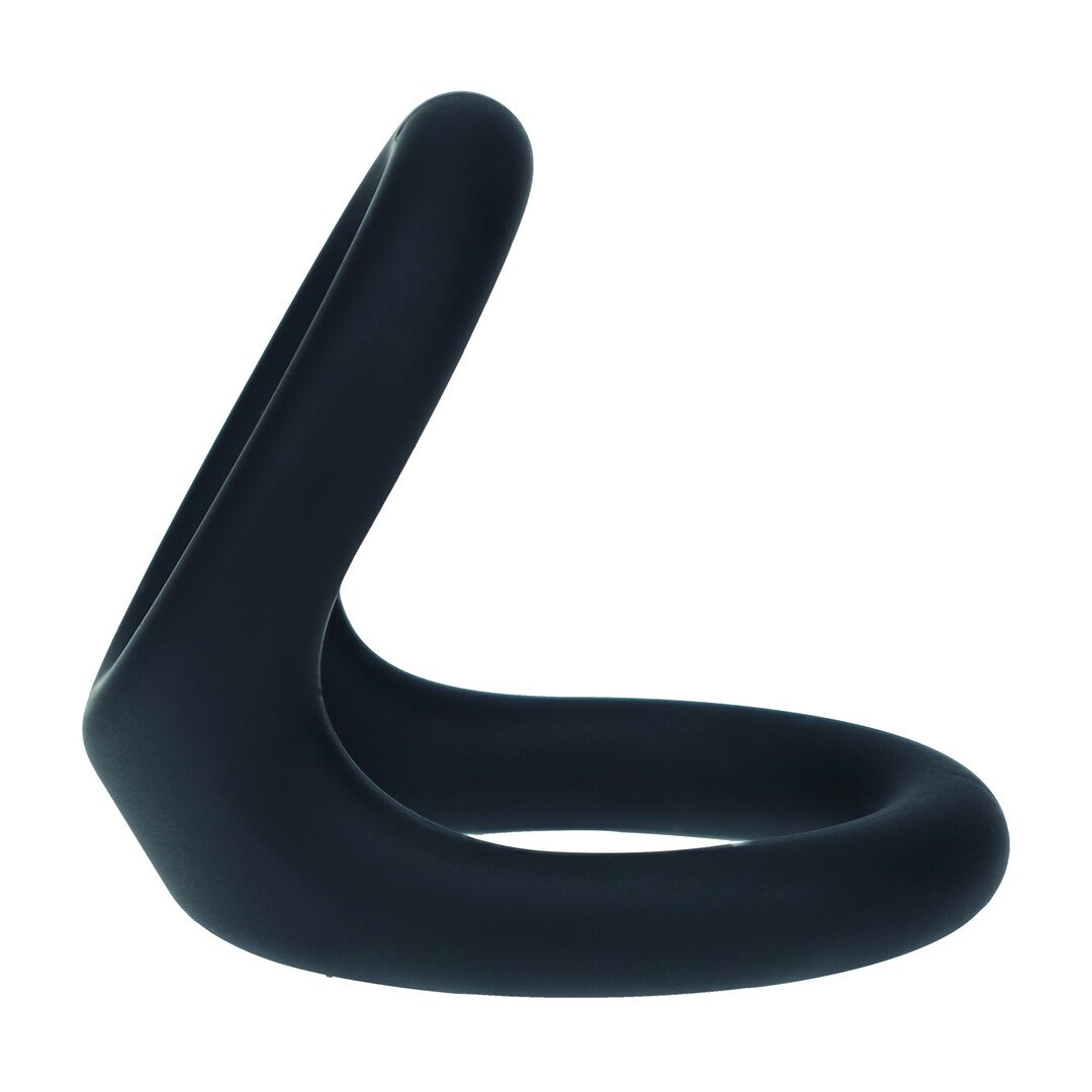 Double O Silicone Cockring - L - Black 4
