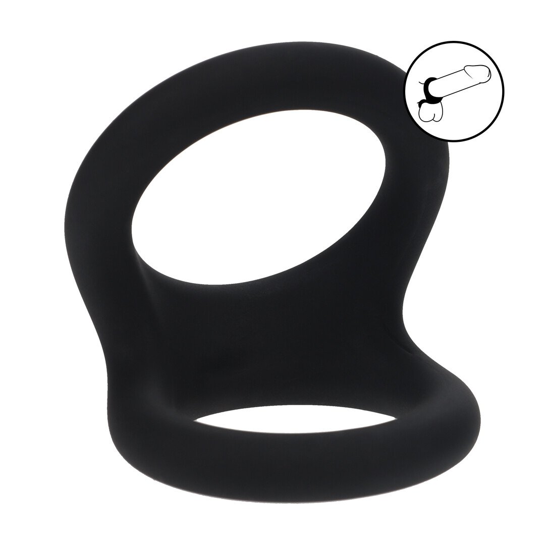 Double O Silicone Cockring - L - Black 1