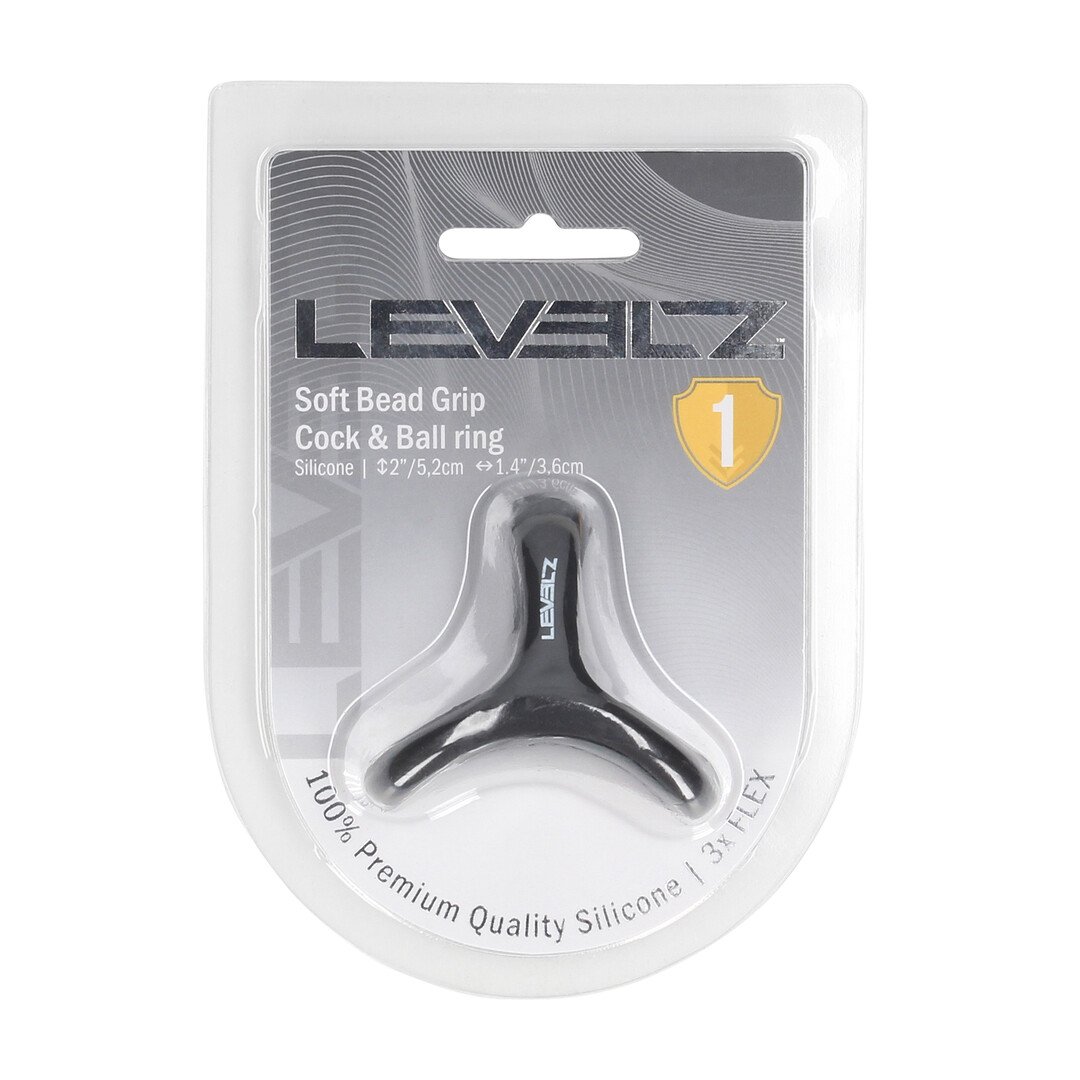 Soft Bead Grip Silicone Cock and Ball Ring - Black 2