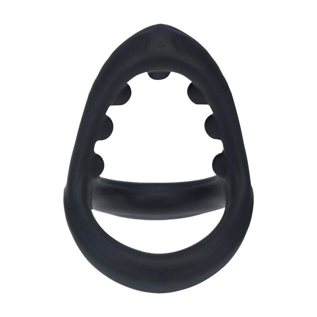 Soft Bead Grip Silicone Cock and Ball Ring - Black 4