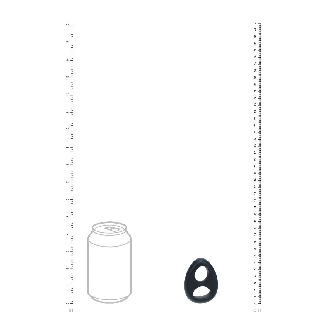 Double Liquid Silicone Cock and Ball Ring - Black 4