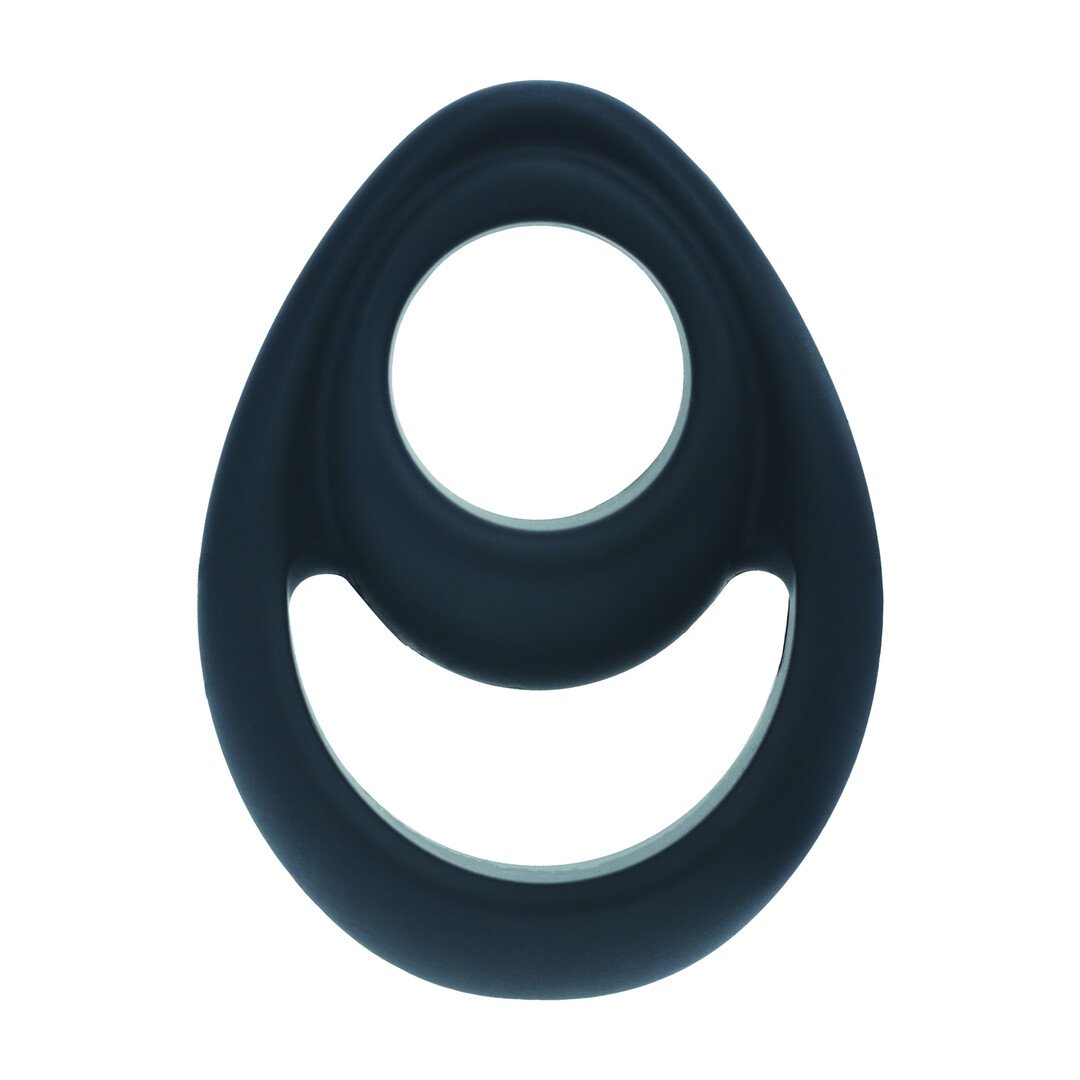 Double Ergo Silicone Cockring - Black 4