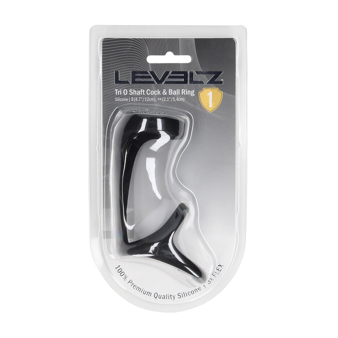 Tri O Silicone Shaft Cock and Ball Ring - Black 2