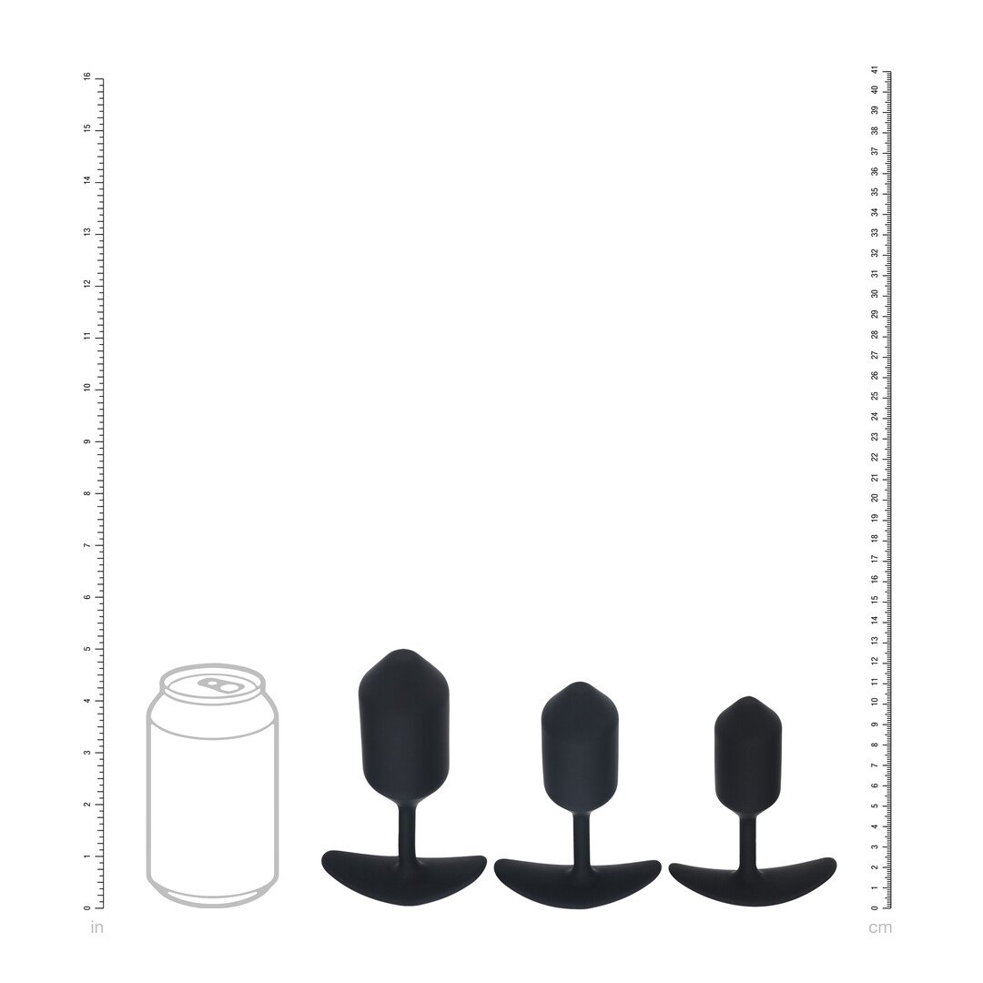 Silicone Weighted Anal Plug Training Set of 3 - Black 5