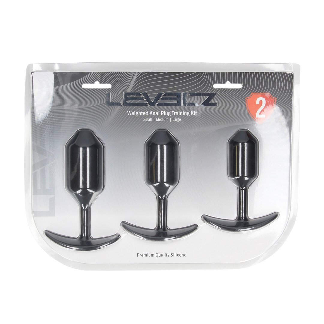 Silicone Weighted Anal Plug Training Set of 3 - Black 2