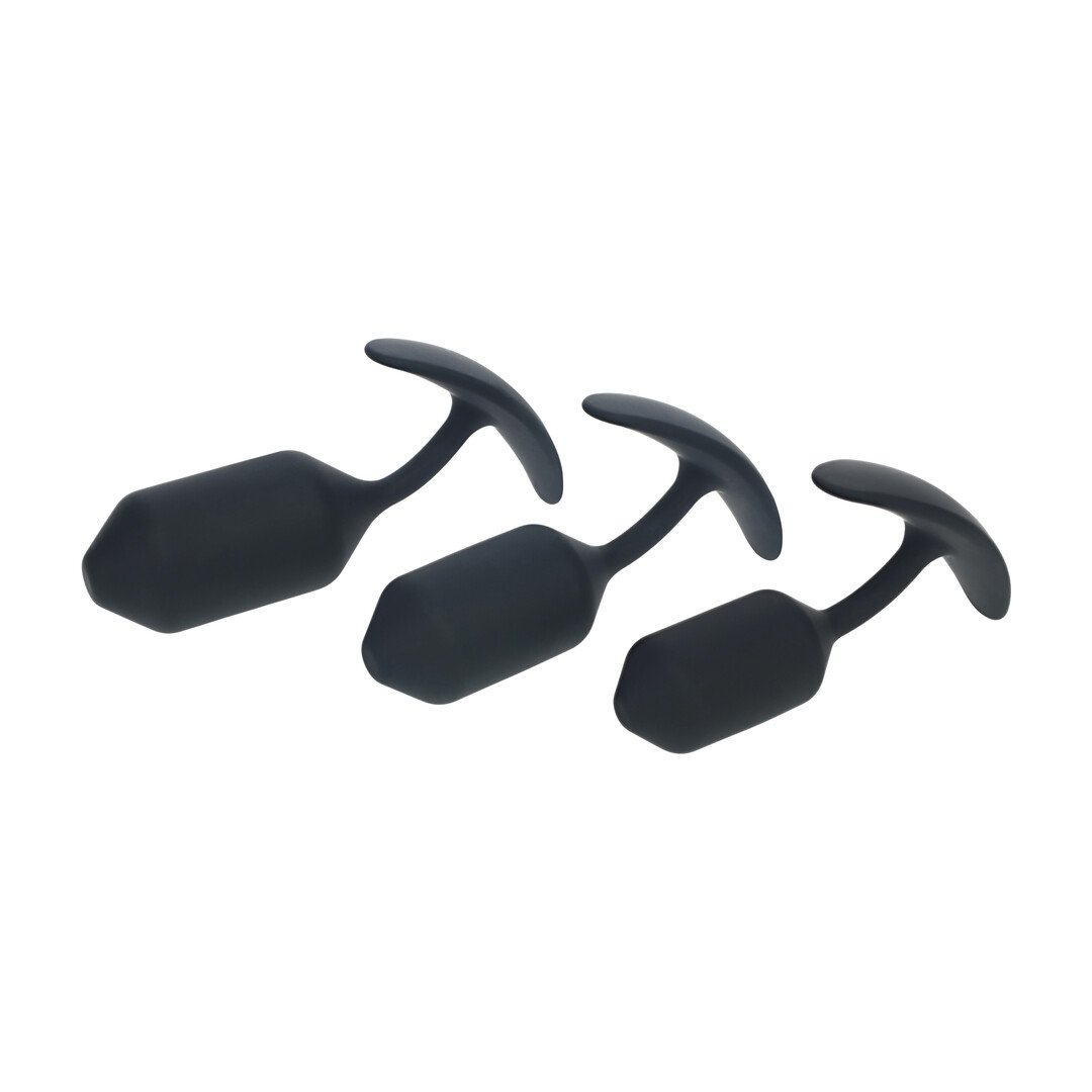 Silicone Weighted Anal Plug Training Set of 3 - Black 4
