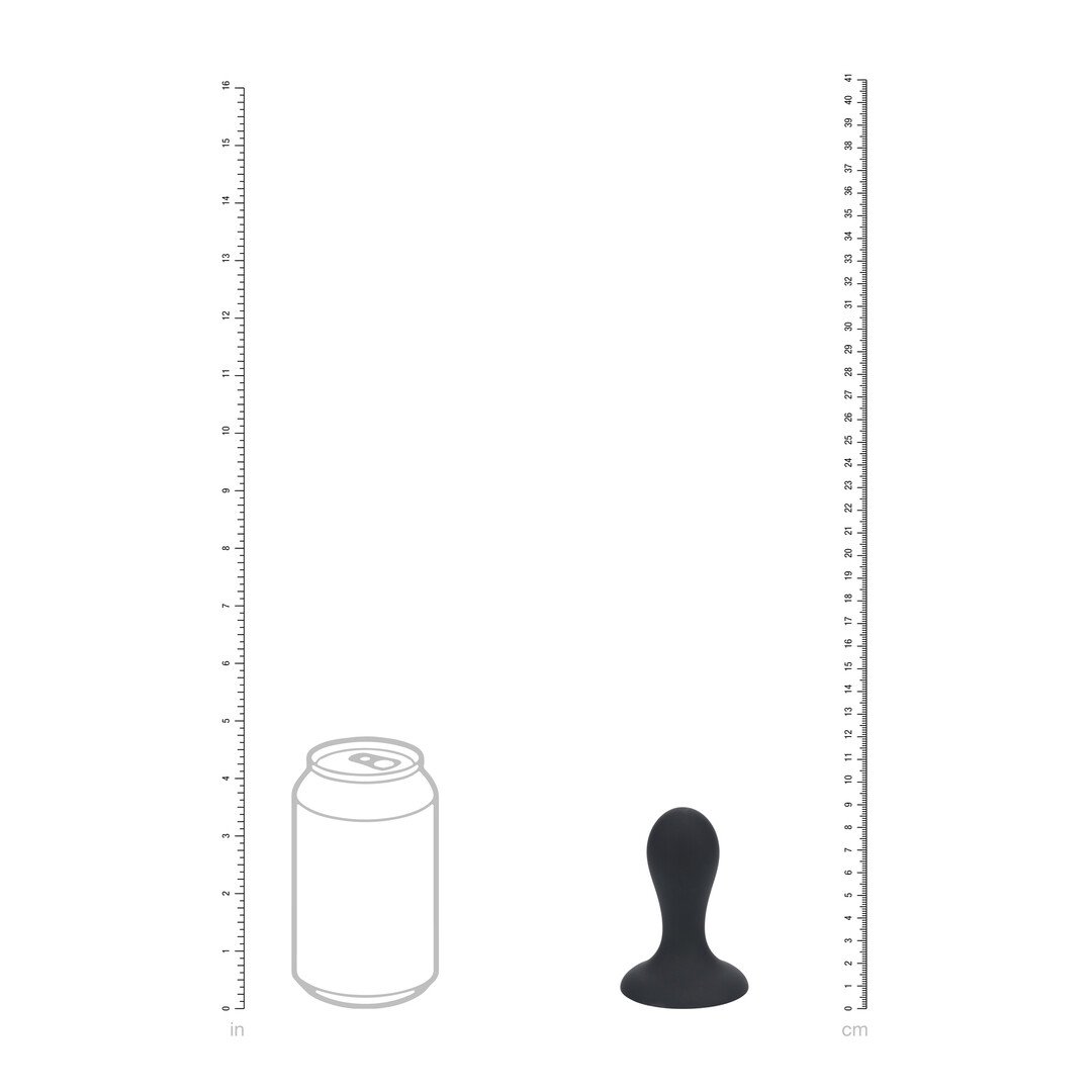 Single Rattle Liquid Silicone Anal Plug - S - Black 4