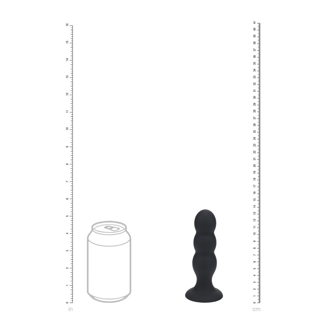 Tri Rattle Liquid Silicone Anal Plug - L - Black 4