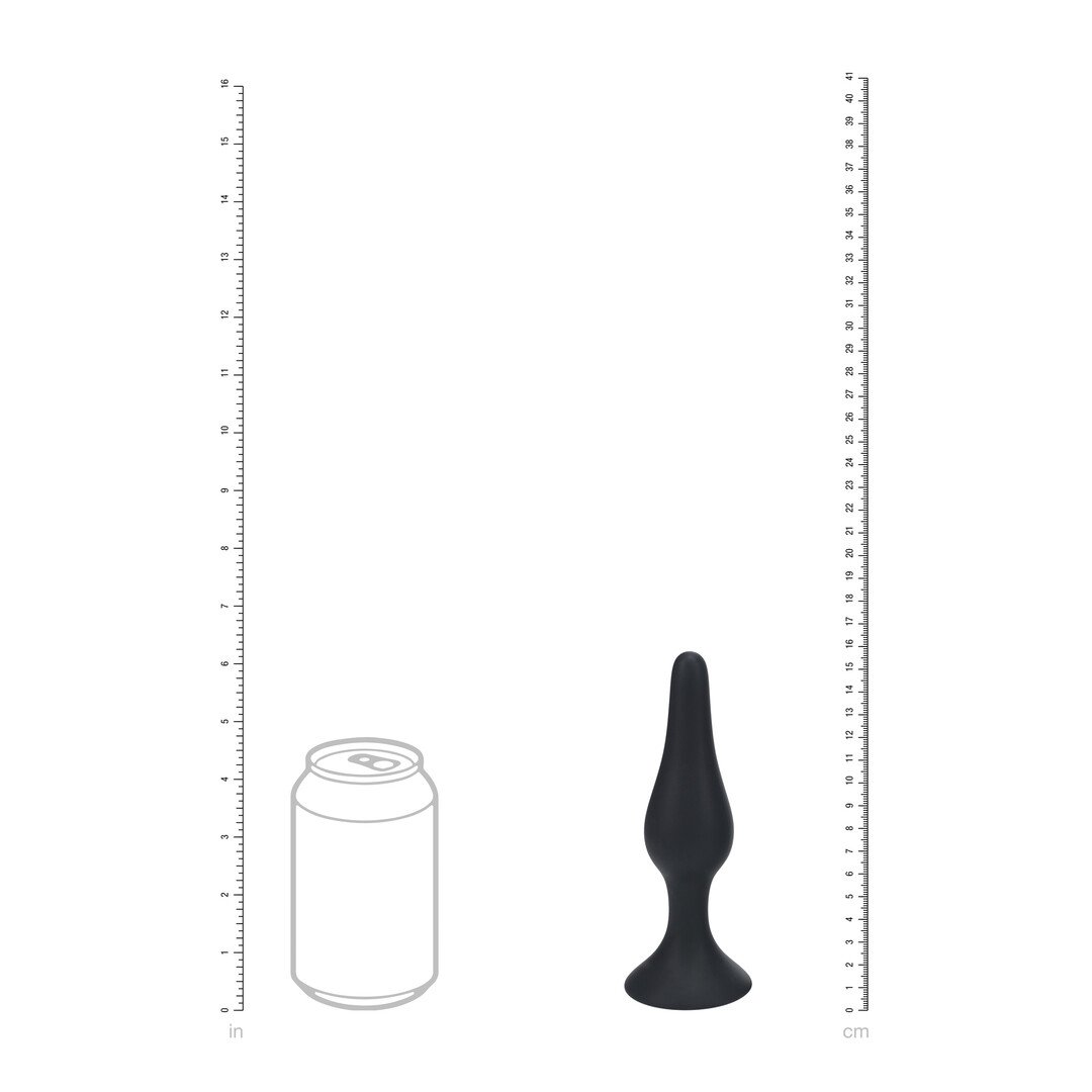 Slim Silicone Anal Plug - XL - Black 6