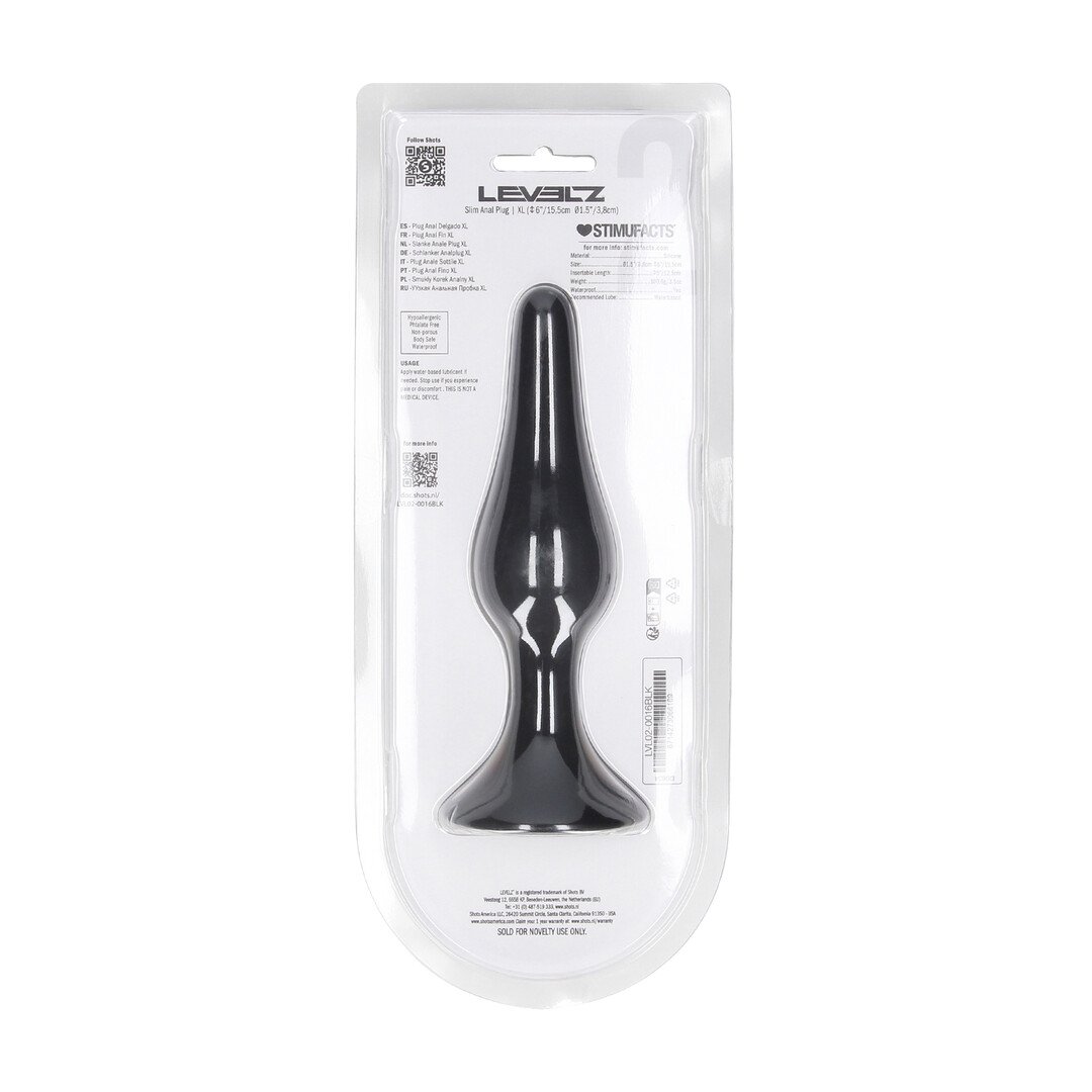 Slim Silicone Anal Plug - XL - Black 3