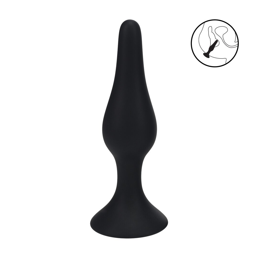 Slim Silicone Anal Plug - XL - Black 1