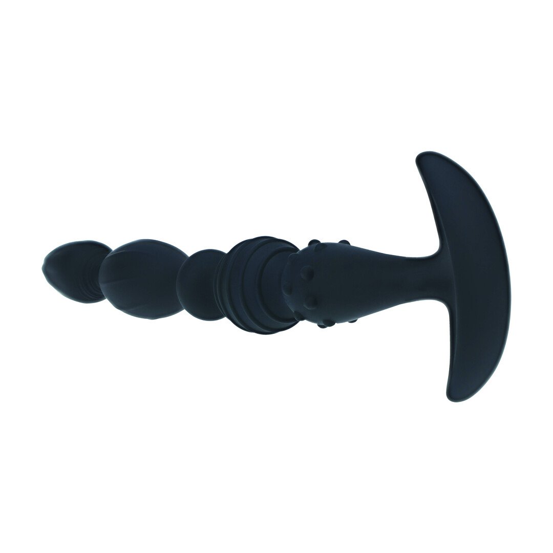 Multi Textured Silicone Flared Anal Probe - Black 5