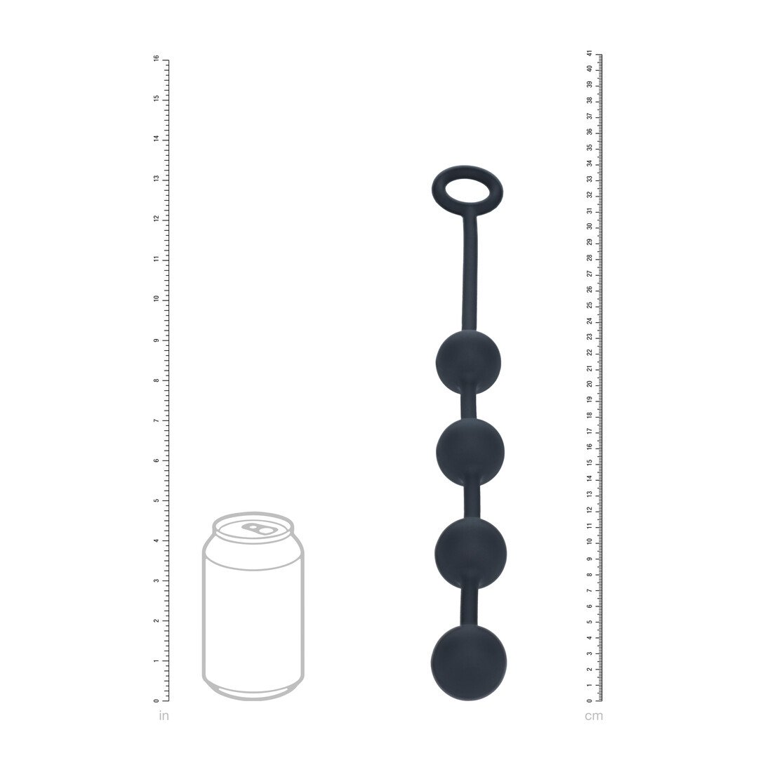 Round Silicone Anal Balls - M - 30mm - Black 5