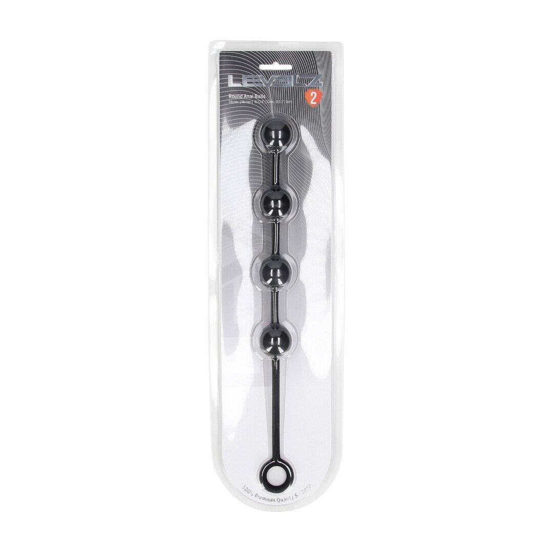 Round Silicone Anal Balls - M - 30mm - Black 2