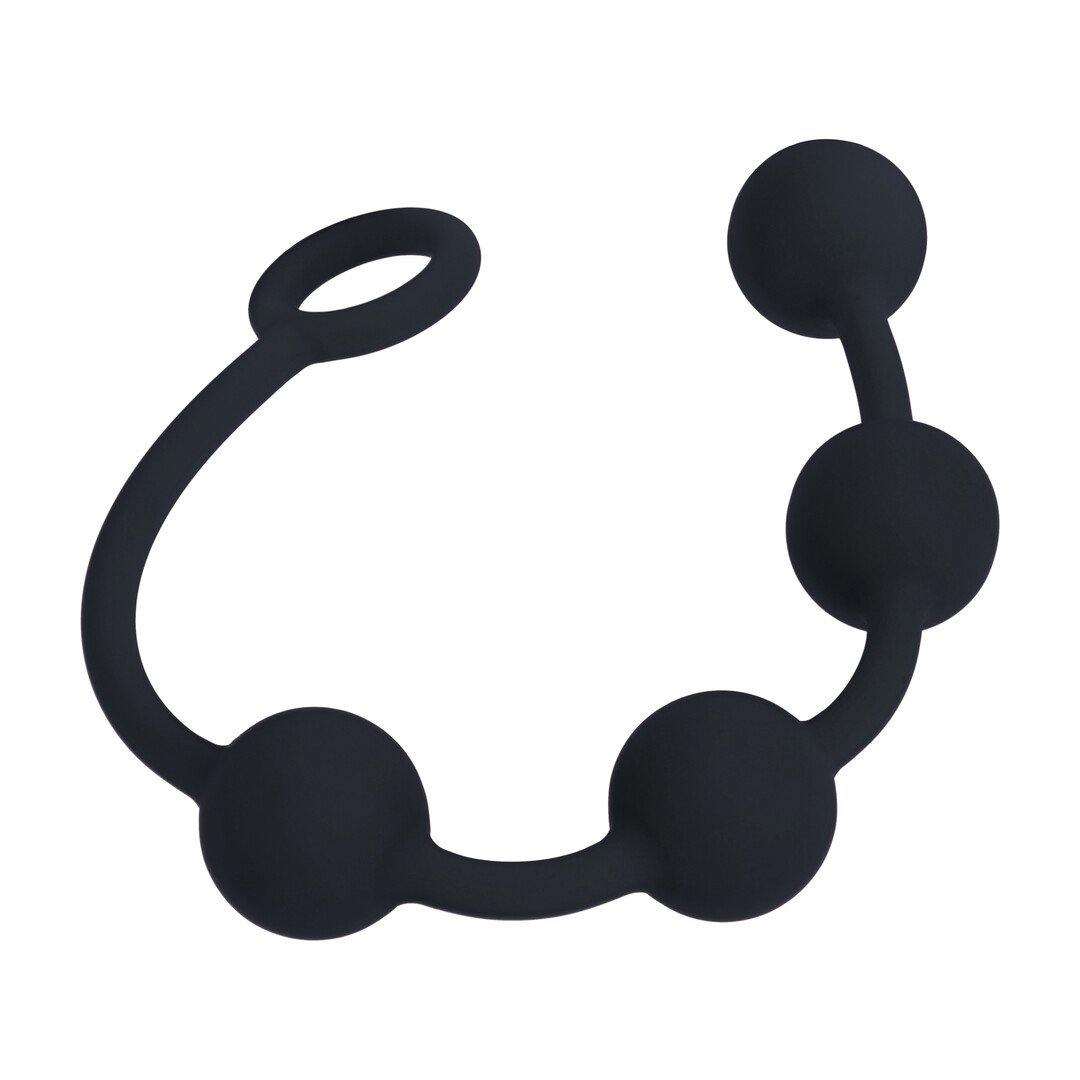Round Silicone Anal Balls - M - 30mm - Black 4