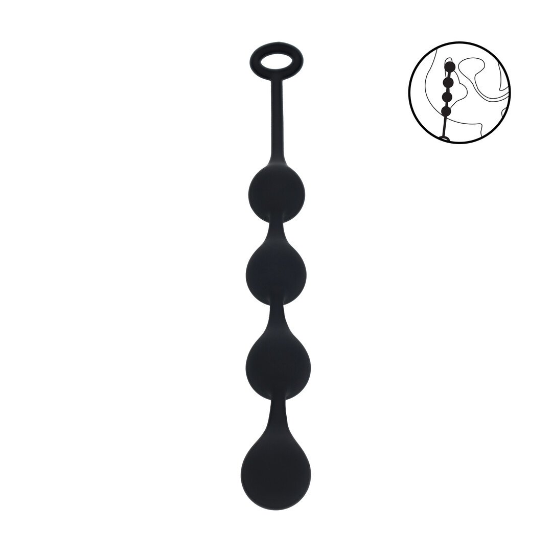 Waterdrop Silicone Anal Balls -M - 30mm - Black 1