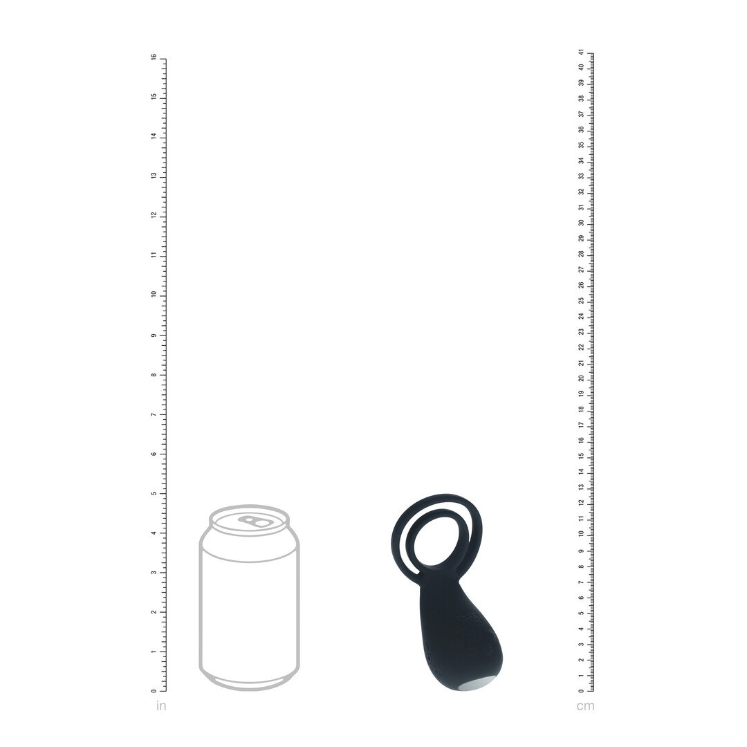 Vibrating Cock and Ball Ring with Paw Stimulator - Black 4