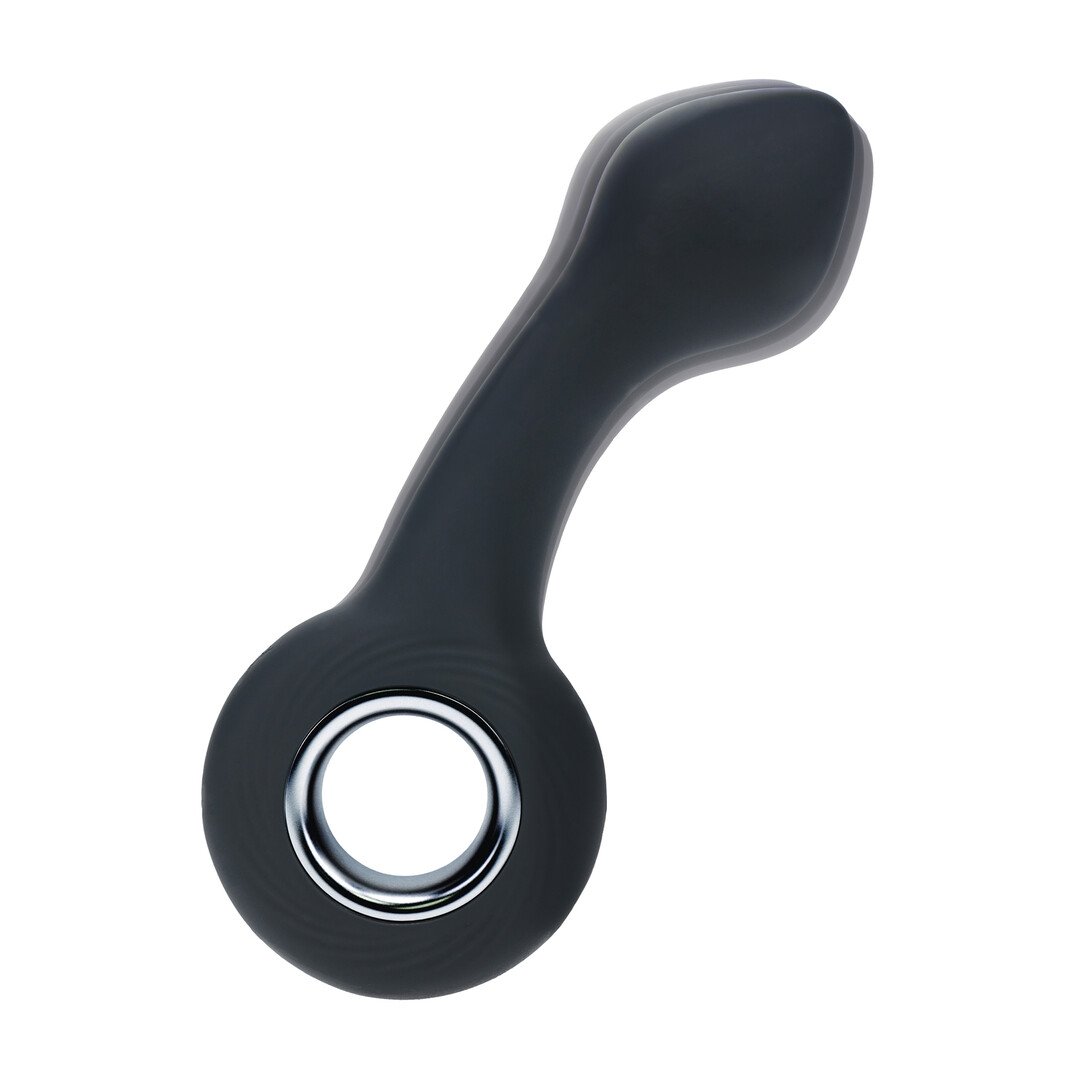 Vibrating Bulb Silicone Prostate Massager with Loop - Black 6